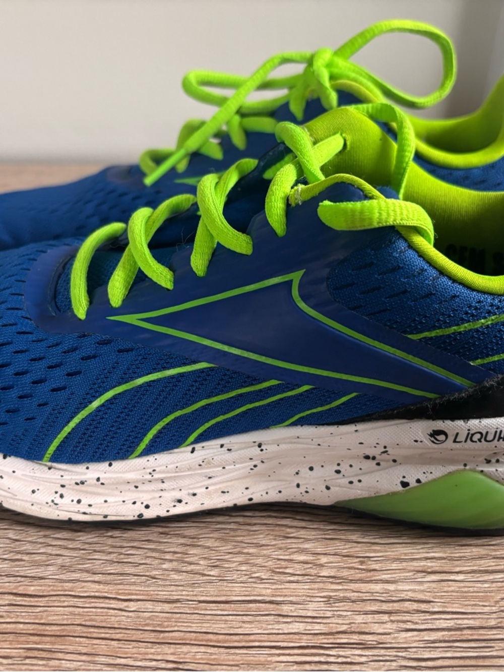 Reebok Kids Royal Blue with Neon Green Lace-Up Sneakers